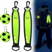 Set van 2 LED Indicatoren voor Schooltassen met Reflecterende Band en Flitslicht, Veiligheidsreflectoren voor Fietsen en Wandelen, Waterdicht en Duurzaam