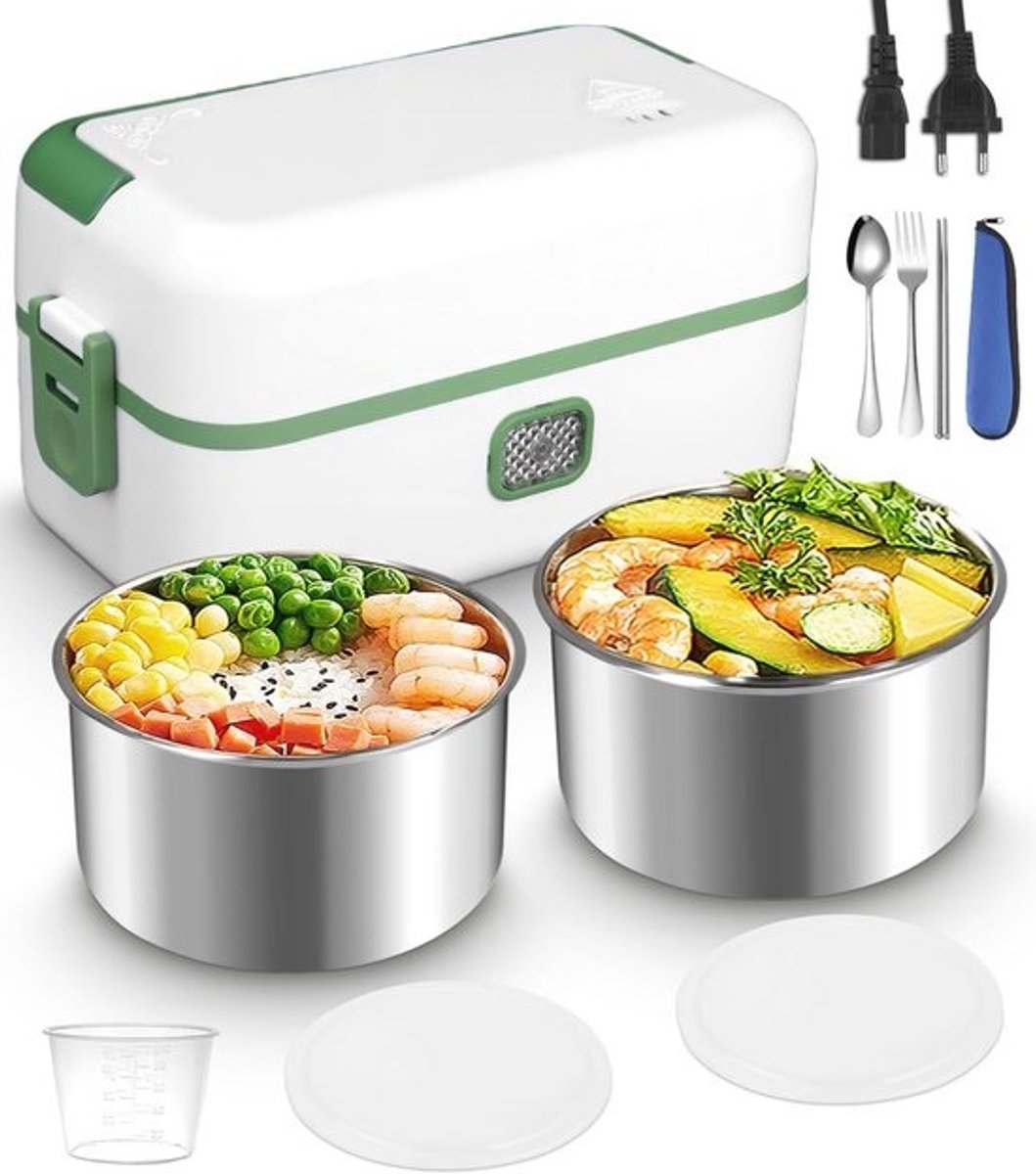 Elektrische lunchbox 1,2 l met verwarmfunctie voor school en kantoor