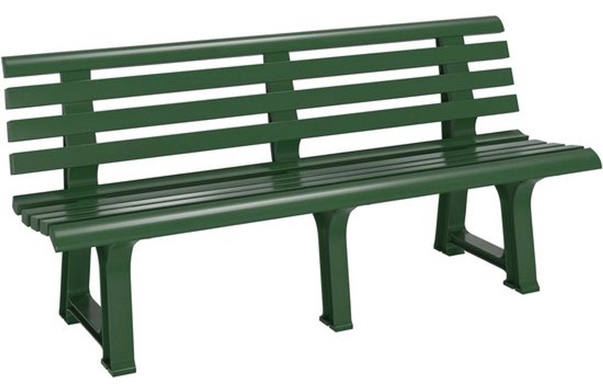 Tuinbank Weerbestendig 3-zits Kunststof Balkon Parkbank Groen 145x49x74cm