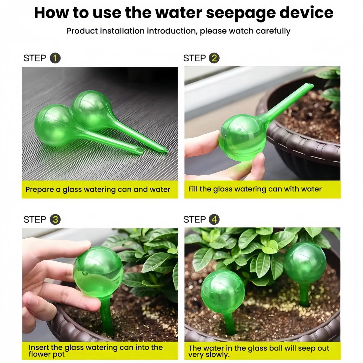 Zelfbewaterende planten - 6 stuks waterbollen 5 cm - PVC automatische druppelirrigatie - ShopVlot
