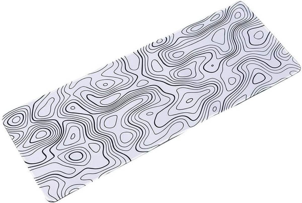 Grote antislip gaming-muismat met gestikte randen, bureauonderlegger voor gamers, 80 x 30 cm met modern lijnpatroon