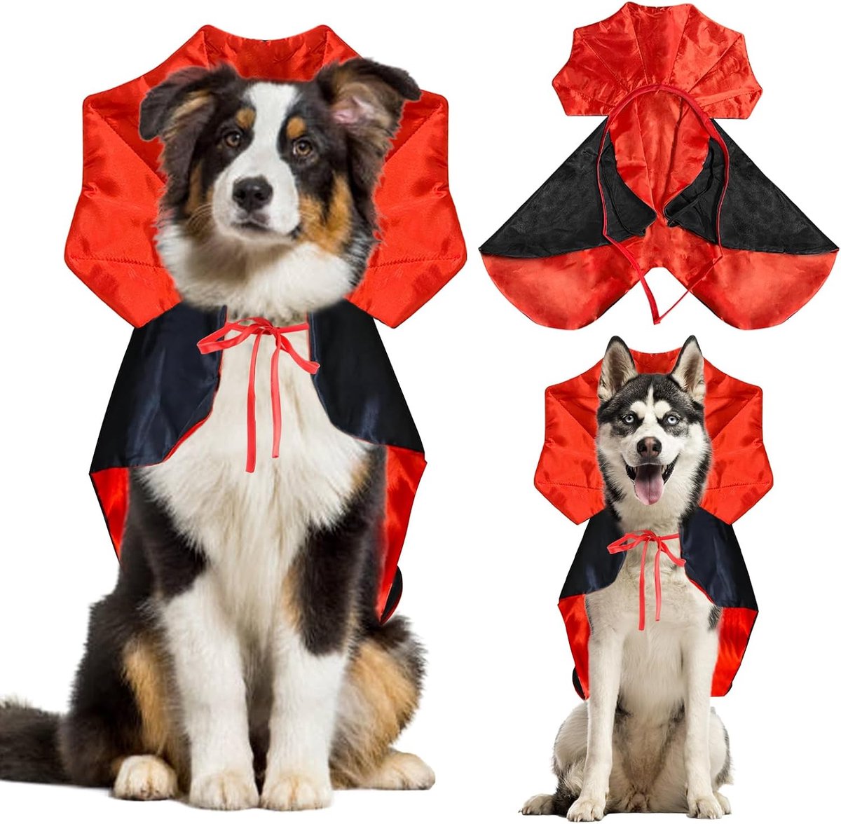 Groot honden vampier kostuum, huisdier kostuum accessoires, duivels cape mantel grappig kostuum voor grote hond, Halloween feest en huisdier cosplay benodigdheden