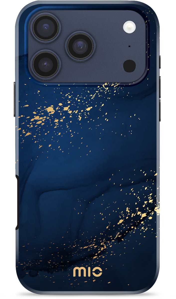 MIO Hoesje Geschikt voor Apple iPhone 18 Pro /17 Pro - Compatibel met MagSafe / Qi2 - Hard Shell Back Cover Case Midnight Sparkle