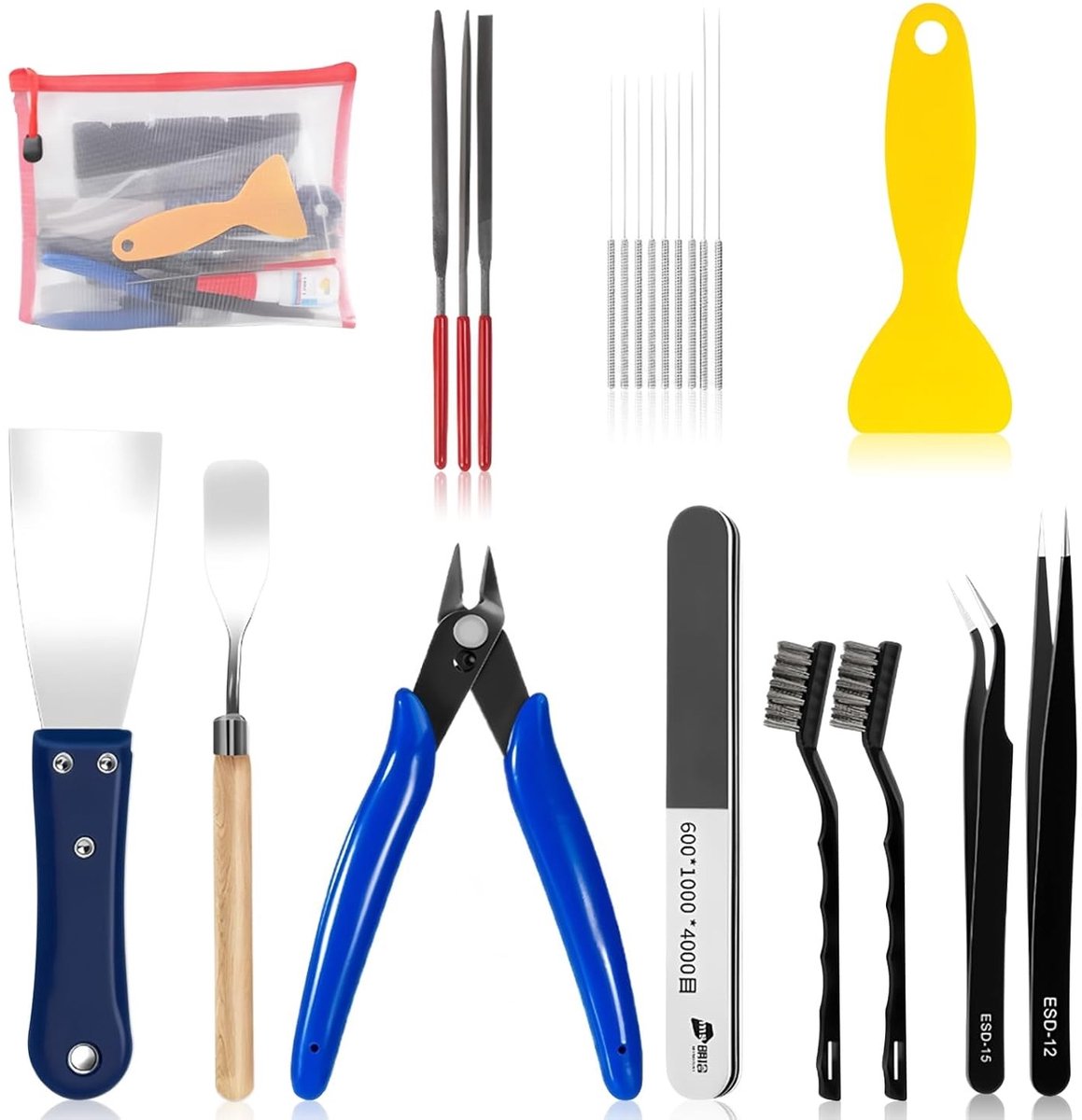 Complete 3D Printer Tool Set met Deburrer, Tweezers, Spatula en Reinigingsborstels voor Onderhoud en Verbetering van 3D Printresultaten