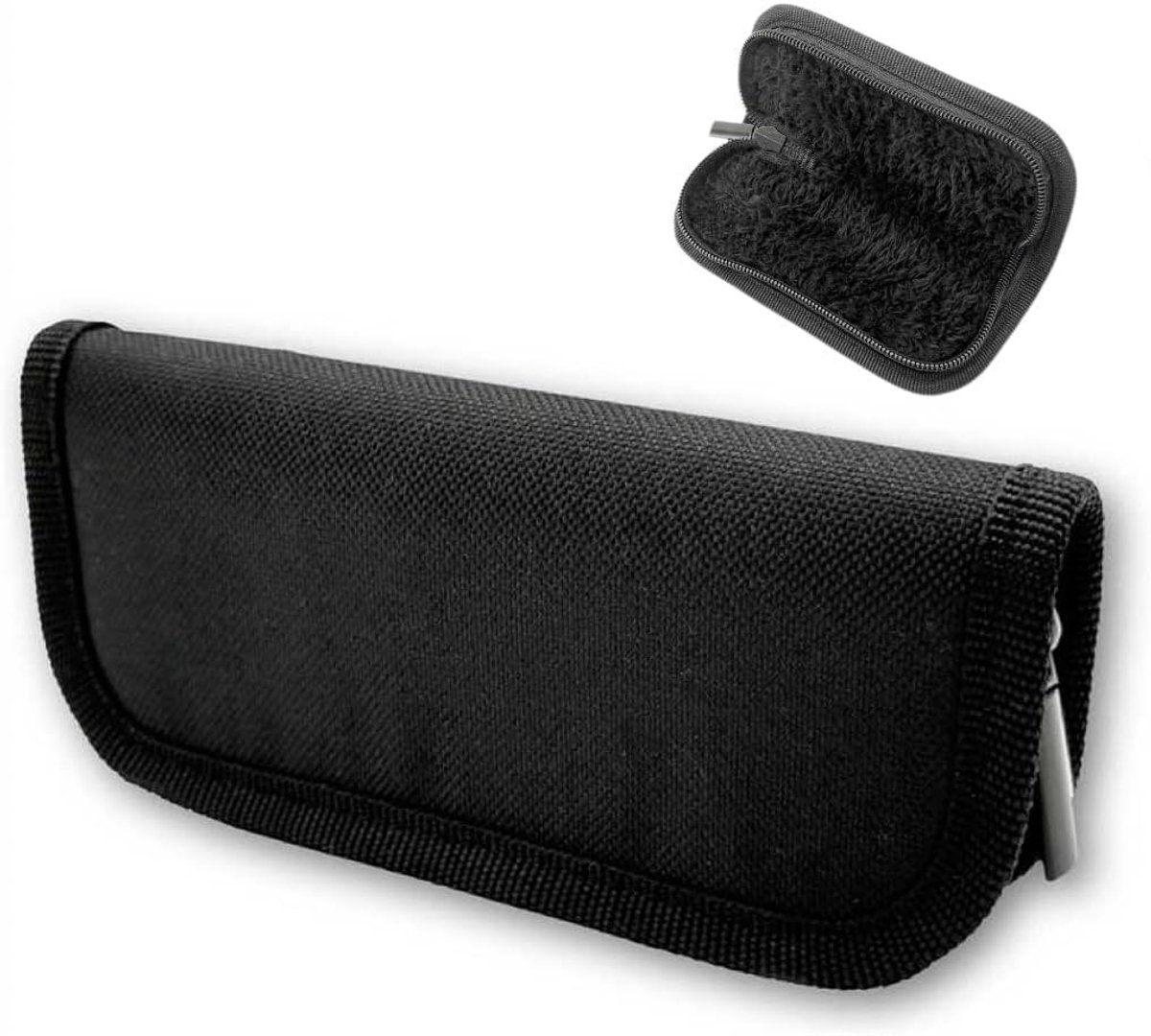 Nylon opbergtasje voor messen en accessoires, 15 cm gevoerde ritstasje voor vouwmessen, zwart compact draagbaar etui voor dagelijks gebruik