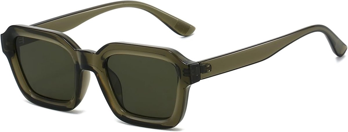Rechthoekige zonnebril, vintage chunky vierkante jaren 90 mode bril voor dames en heren