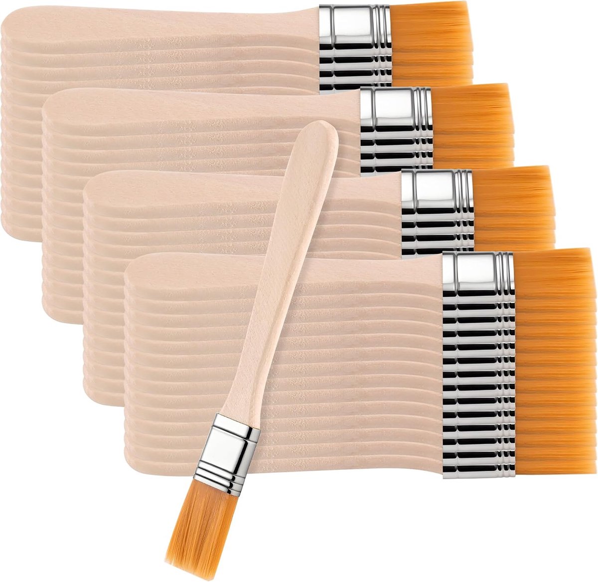 Platte penselen, 13 cm, nylon borstelset, professionele penselen voor acrylverf, lak, schilderen op nummer, knutselen en hobbykunst