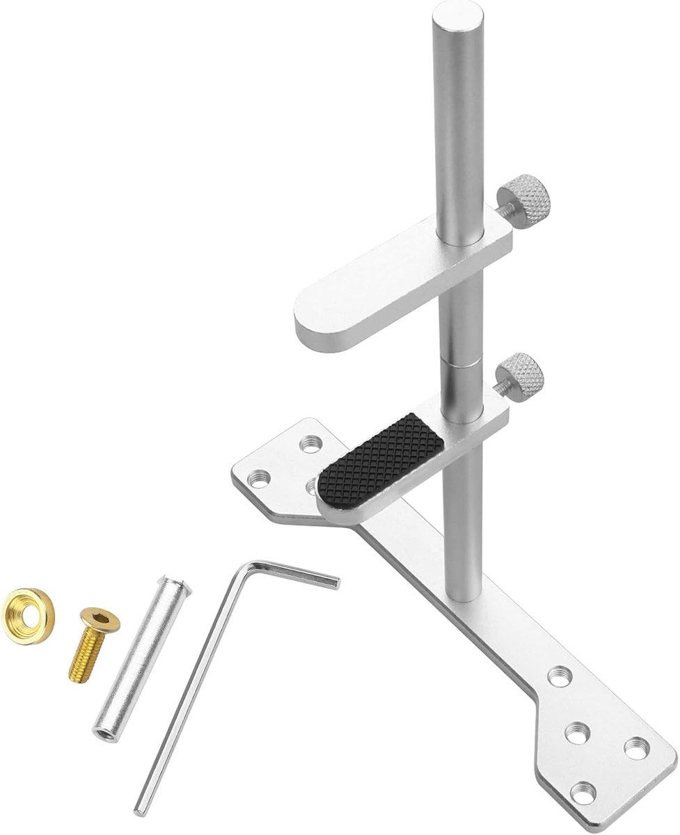 Grafische kaarthouder GPU, in hoogte verstelbare duurzame aluminium grafische kaarthouder voor 12 cm ventilatorplaatsen (twee steunmodules) (zilver)