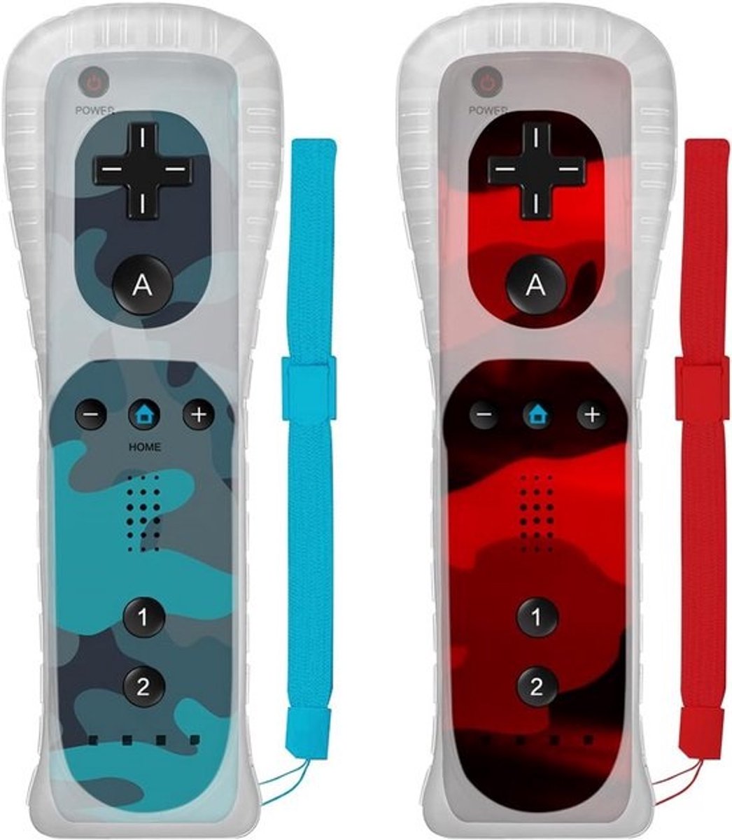 Wii-controller 2-pack met siliconen hoes en polsband - compatibel met Wii/Wii U