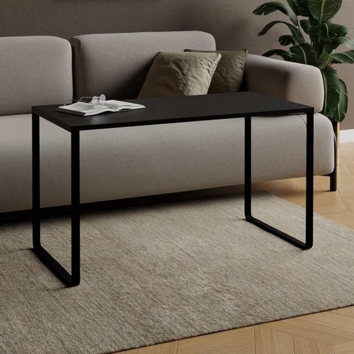 Salontafel Rechthoekig - Koffietafel Woonkamer - Moderne Woonstijl - Extra Sterke Constructie - 100x50cm - Zwart