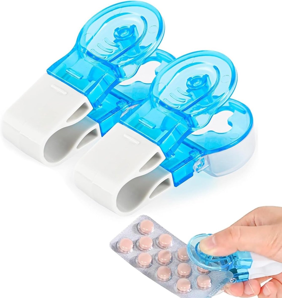 Pillendoosje Set van 2, Draagbare Medicijn Dispenser, Kleine Opbergdoos voor Pillen, Handige Medicijn Organizer