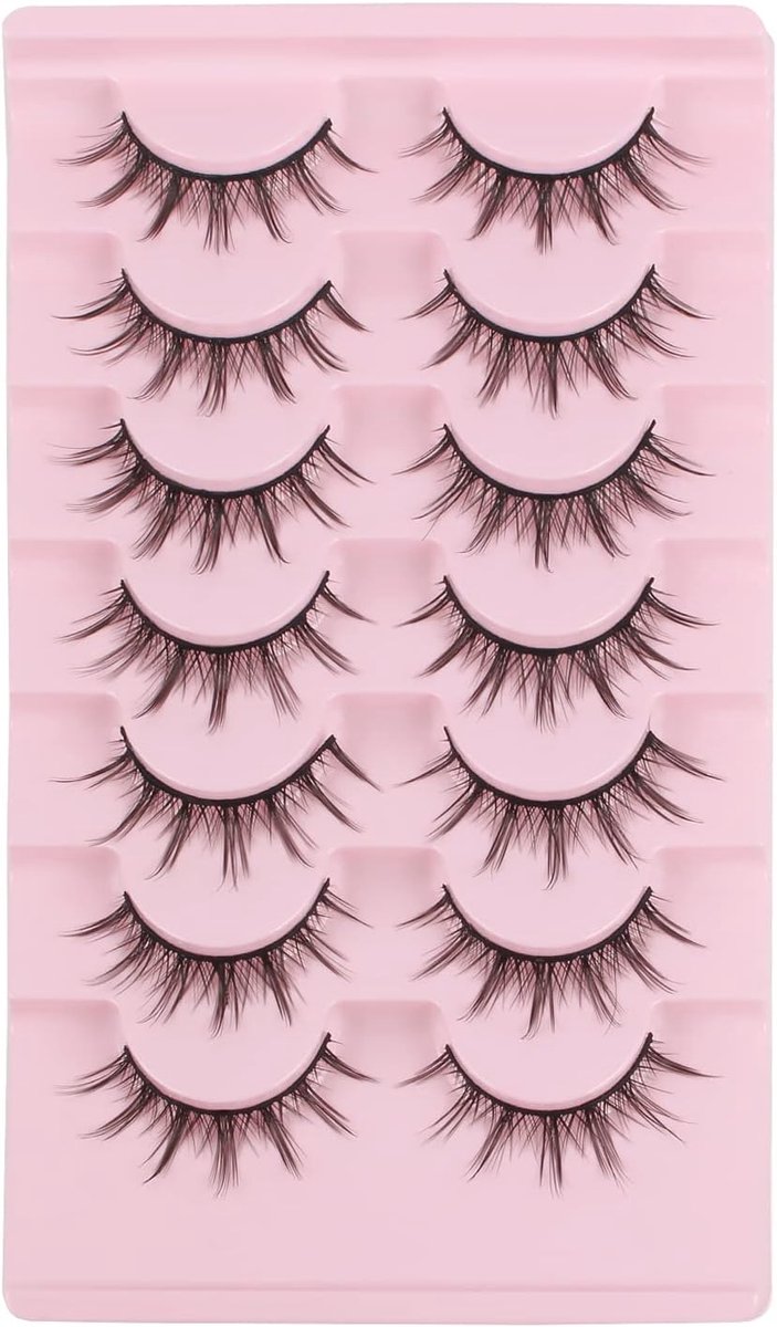 Wimpers - Natuurlijke Look Wispy Spiky Wimpers, 7 Paar Aziatische 3D Valse Wimpers