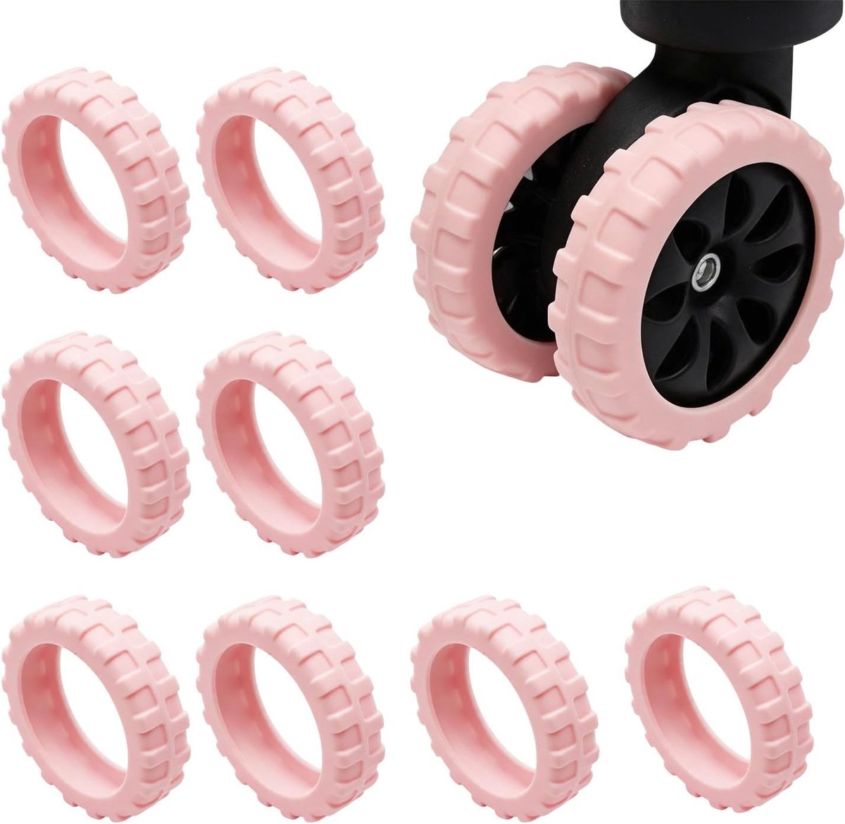 Geruite Kofferwielbeschermers, 8 stuks voor 5-6cm wielen