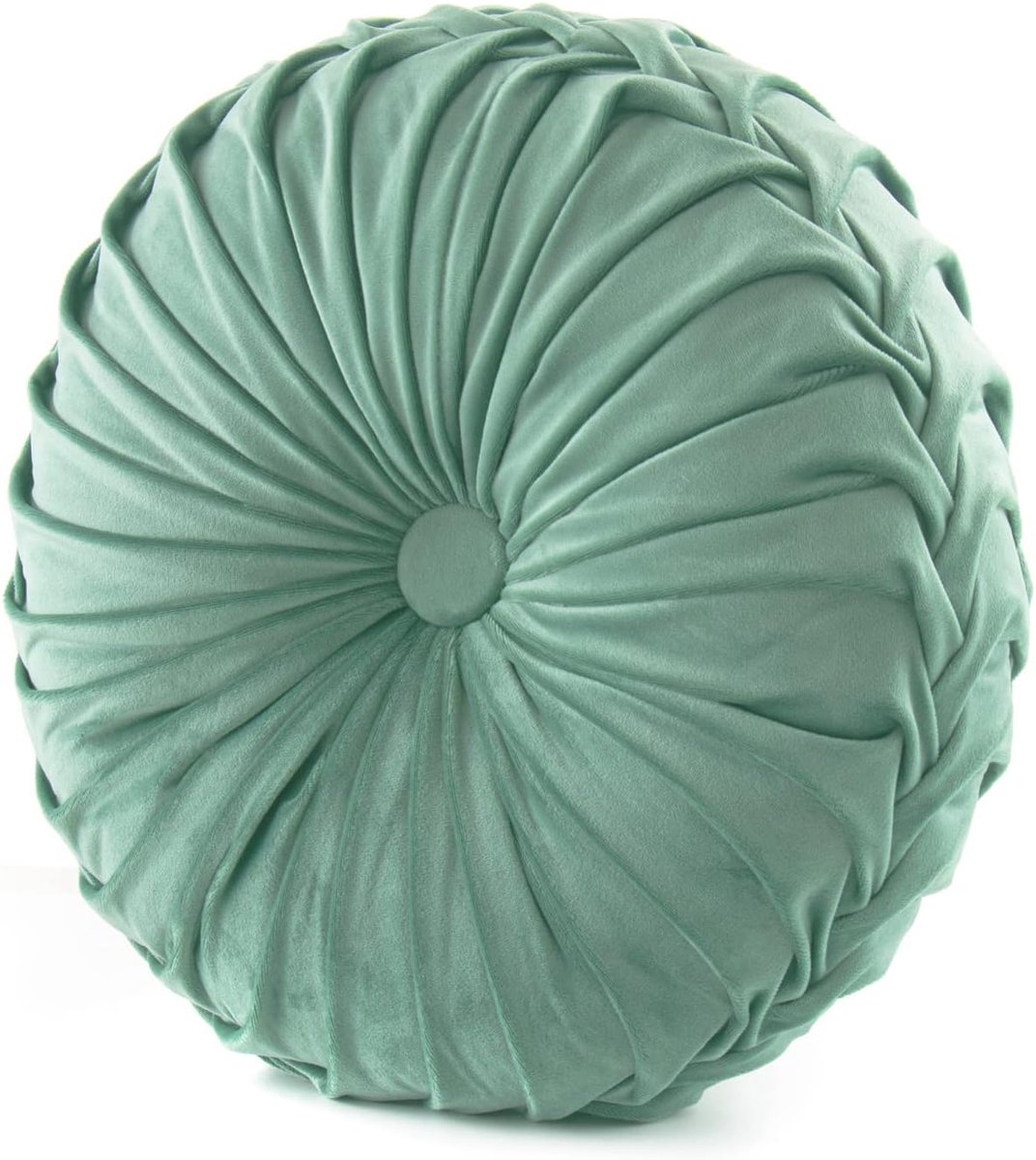 Sierkussen voor bank decoratief 45 x 35 cm pompoen rond fluwelen kussen voor bank, bed, stoel, vloer, auto, decoratief (lichtgroen)