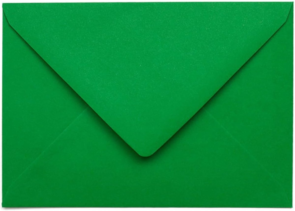 DIN C6 (162 x 114 mm), 25 stuks, diepgroen, natte klevende enveloppen voor kaarten en uitnodigingen, enveloppen voor zakelijke post, kantoor, bruiloft en privégebruik