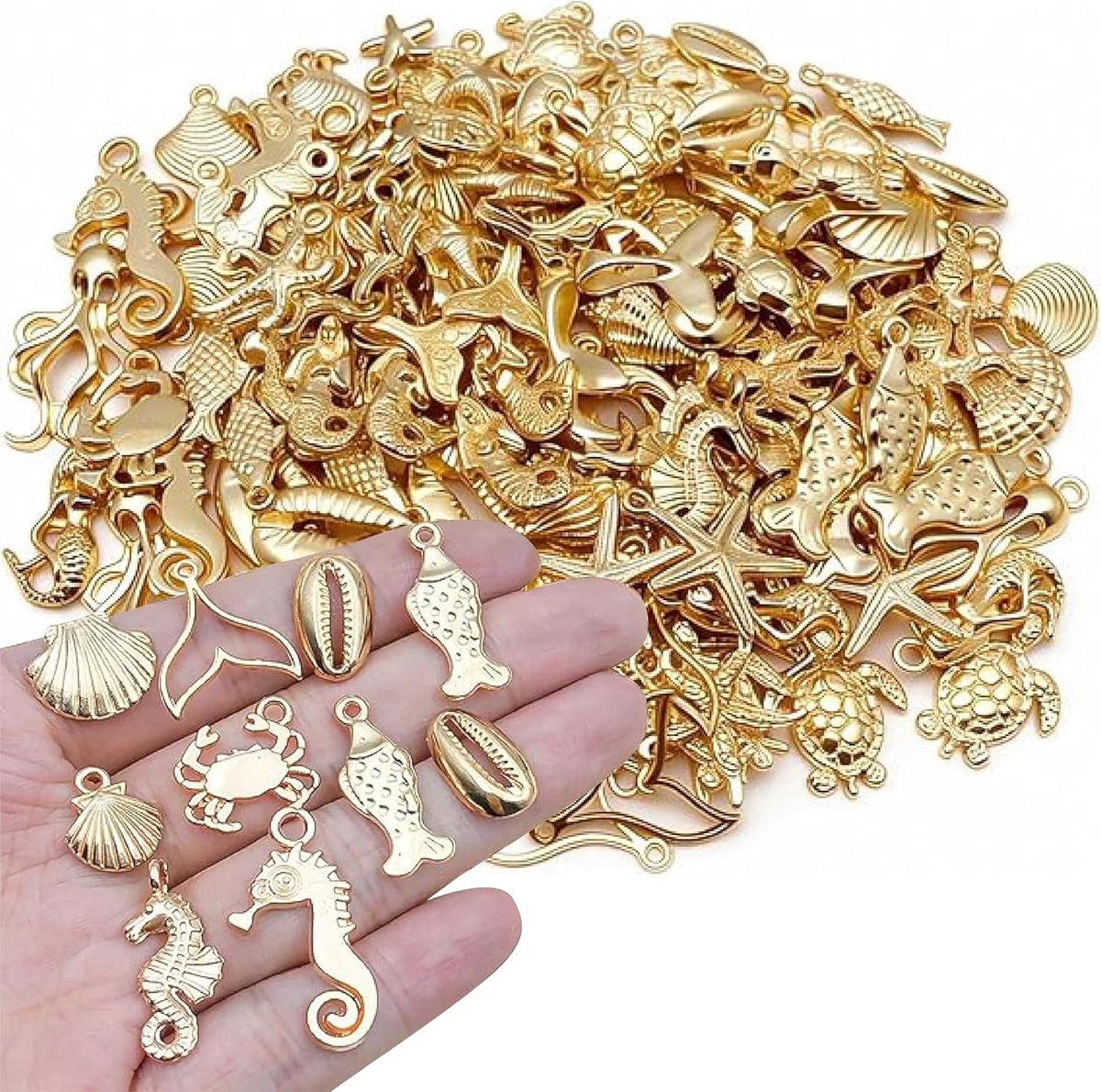 50 stuks gemengde decoraties zeester en schelp