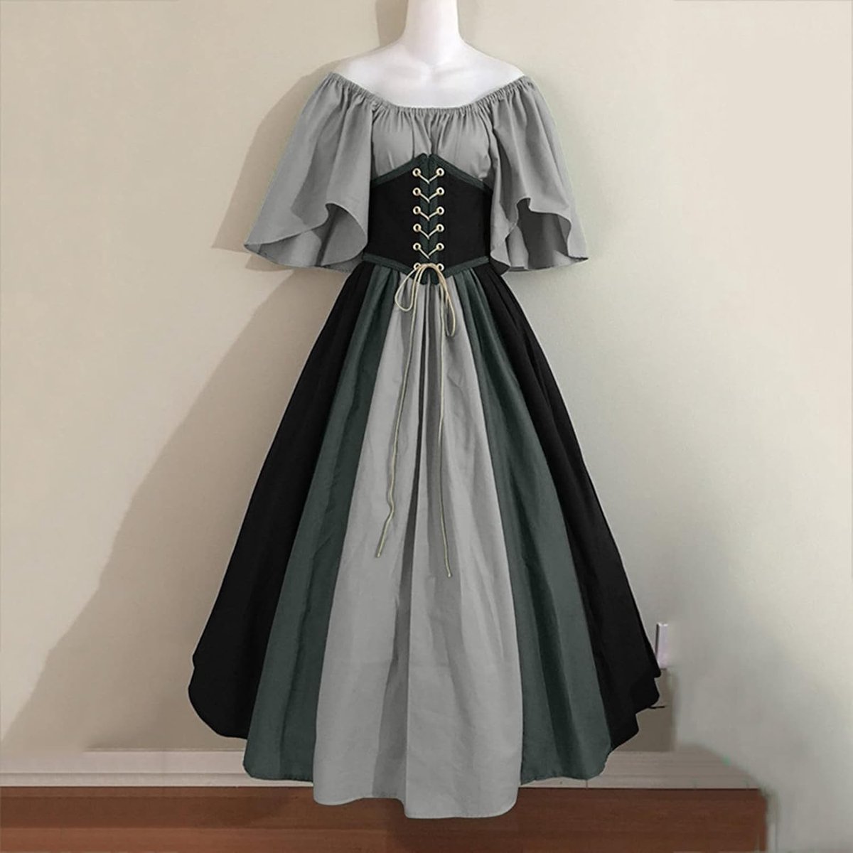 A194 Cosplay-kostuum voor dames, middeleeuwse jurk, anime, carnaval, Halloween, gothic, victoriaans, hoepelrok, retro, chic, fluweel, edel, manga-uniform