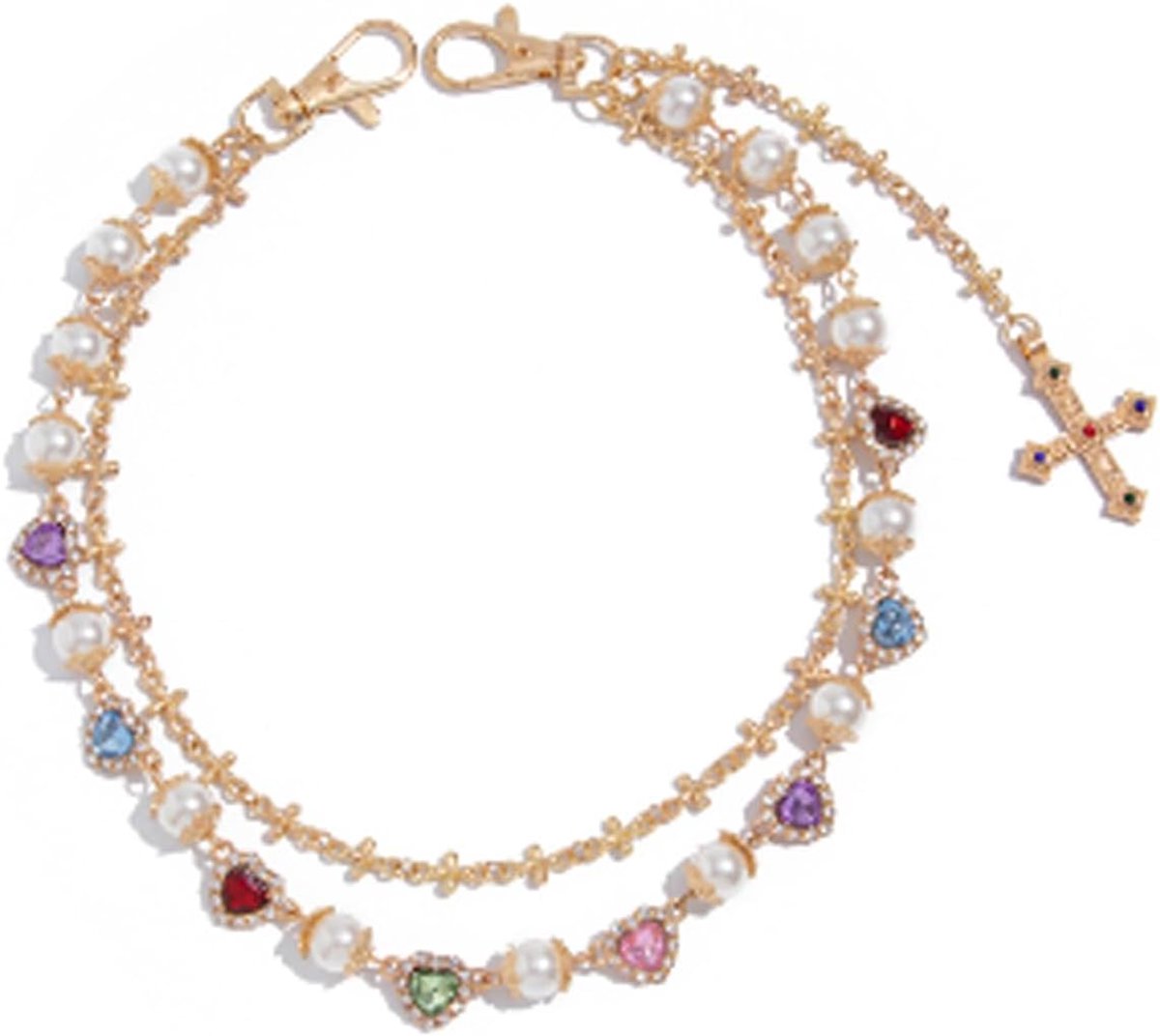 Broekketting met parels en strassteentjes, meerlaagse veelzijdige kettingriem, modieuze strassjeansketting, gepersonaliseerde tailleketting, accessoire voor jeans, broeken en tassen