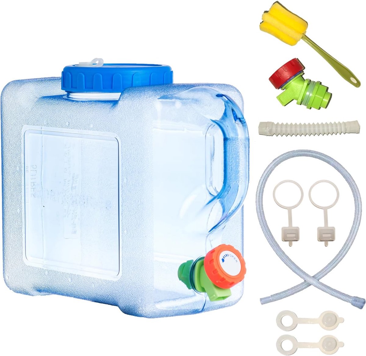 Watercontainer, 5-22L Watercontainer met Kraan, Kampeerwaterdrager, Plastische Watertank voor Keuken, RV, Camper, Vrachtwagen, Kamperen, School, Ziekenhuis, Buiten, Tuin