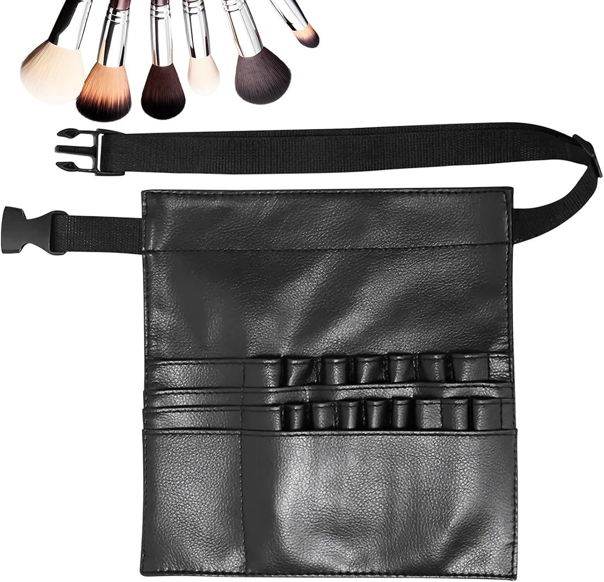 Make-upkwastentas, cosmeticatas, professionele zwarte borsteltas, draagbare organizertas voor kunstenaars en dating, cosmetische kwasten, organizer, riemtas, etui