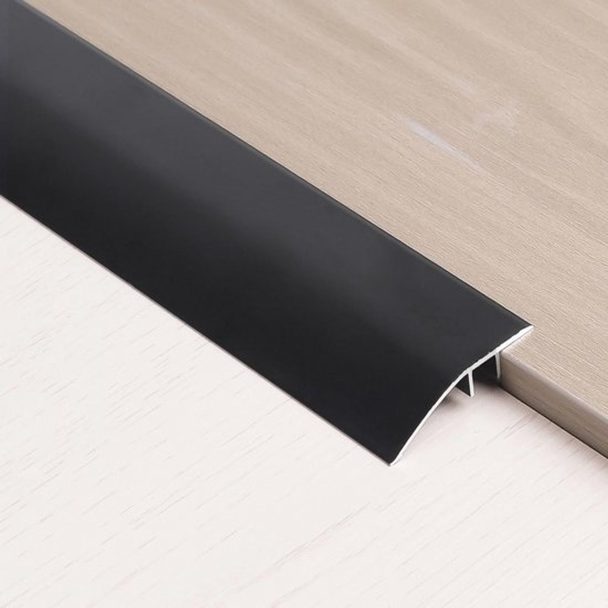 Aluminium Overgangsprofiel - Voor Vloerovergangen - Zwart 90 cm x 43 mm