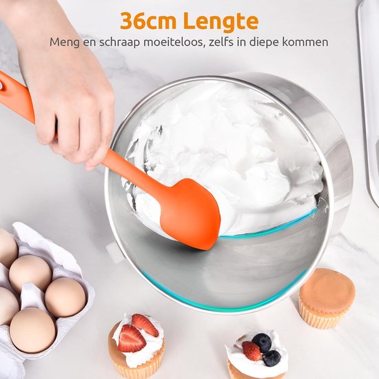 Silicone lepel Spatel 315 ℃ Hoge Hittebestendige (Oranje) — afbeelding 3
