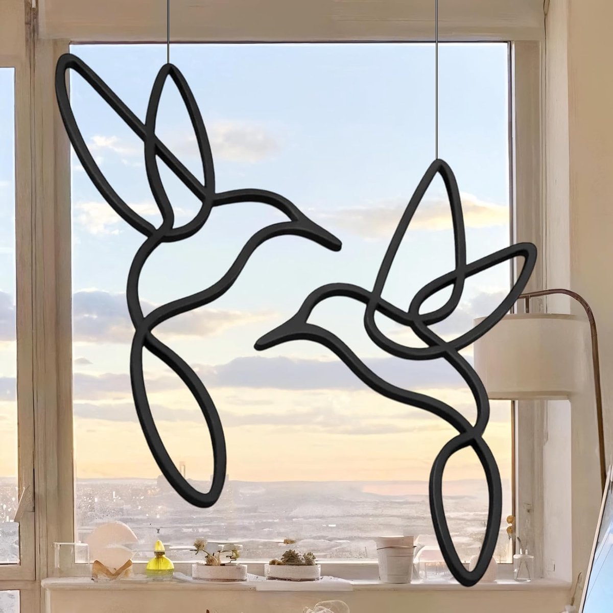 Vogelset om op te hangen, elegant, tijdloos design, raamdecoratie, hangend, raamdecoratie, hangend, modern, hangdecoratie, raamdecoratie, hangend, het hele jaar door raamdecoraties hangend
