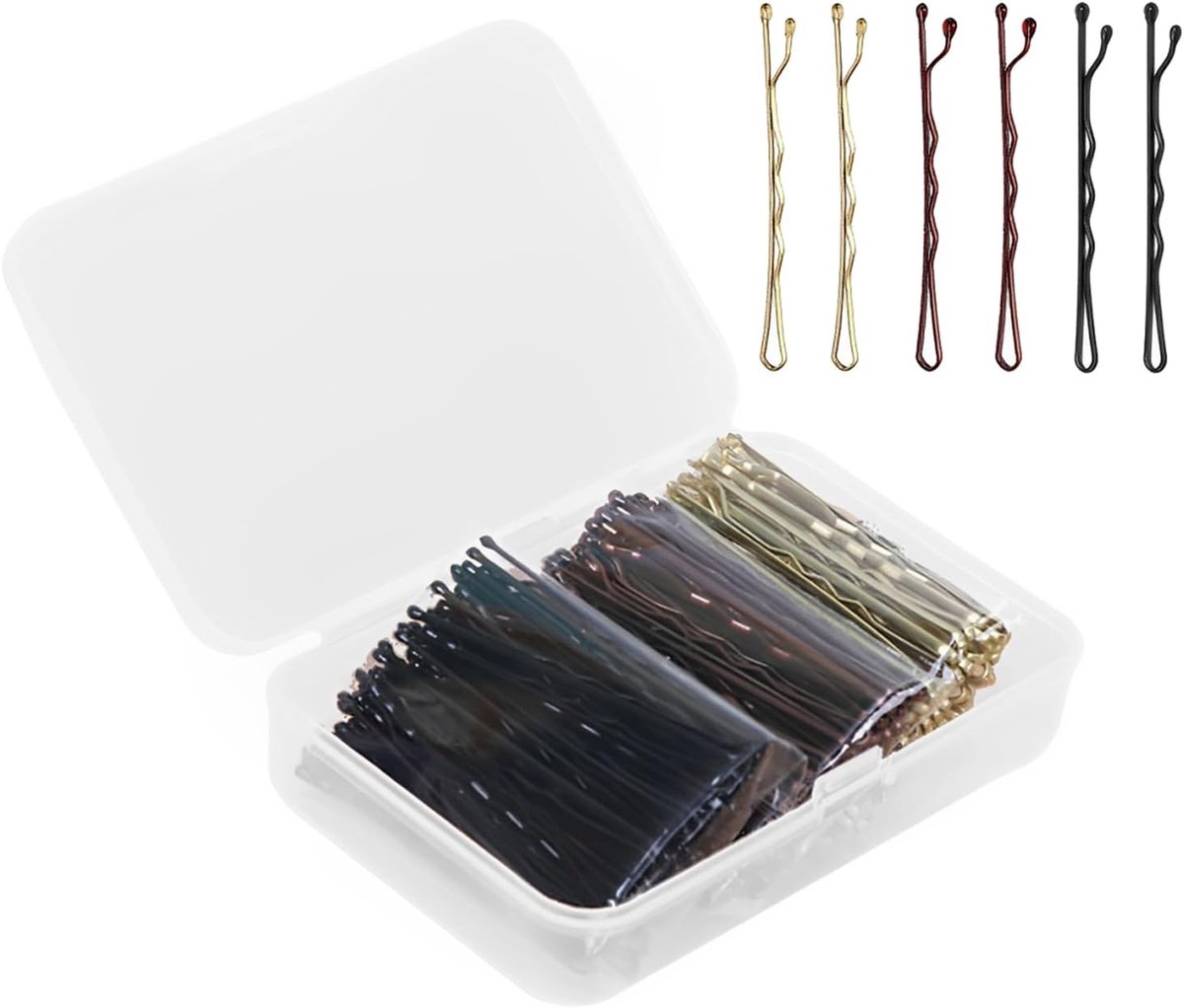 Haarspelden [150 stuks), metalen haarspelden met opbergdoos, haaraccessoires voor meisjes, kapsalon [kleuren]
