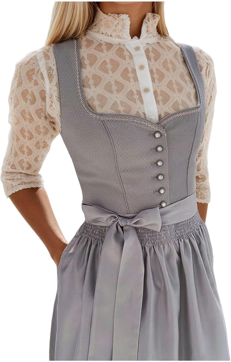 Elegante cosplay-jurk in Beierse stijl, voor dames, kanten vest, schort, outfit, perfect voor feestjes, Halloween en festivals