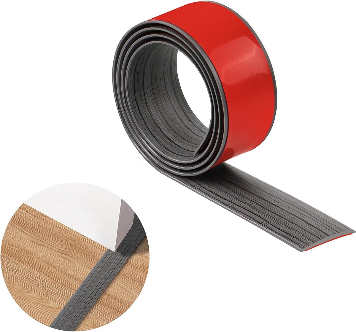 100 cm x 4 cm vloerovergangsstrips, PVC zelfklevende drempelstrips voor deuropeningen, waterdicht en slijtvast, tapijtdeurstrips geschikt voor randen van deuren, ramen, vloeren