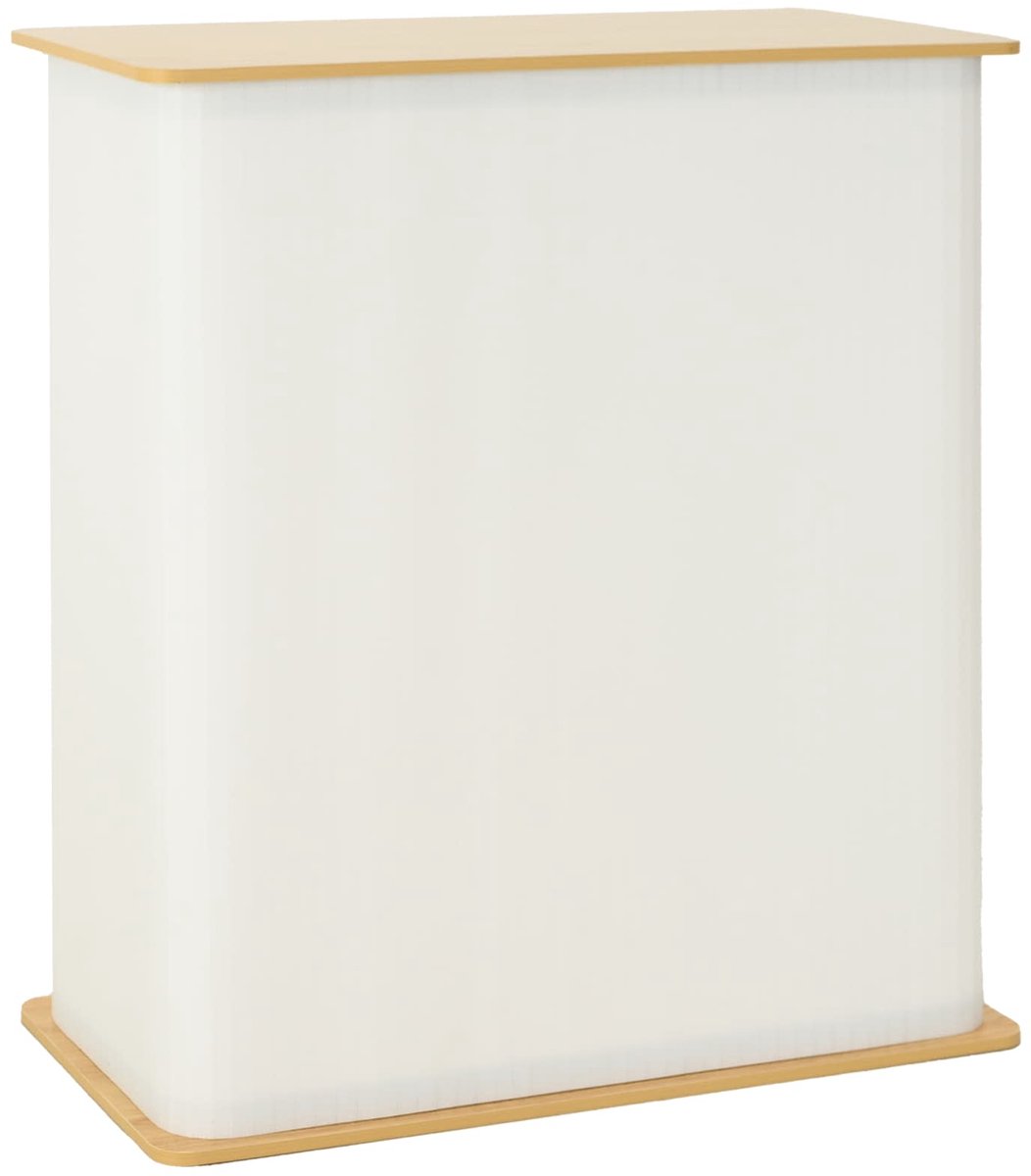 vidaXL Beursbalie - Lichtbruin - en - wit - 80 - x - 40 - x - 93 - cm - Bewerkt - hout - en - PP Lichtbruin en wit