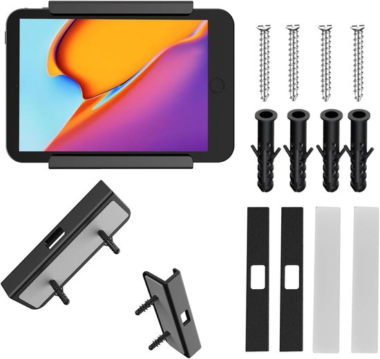 Tablethouder voor aan de muur, universele tablet-wandhouder, veelzijdige tablethouder, compatibel met iPad, iPhone, Samsung, Surface, Huawei, Xiaomi, Lenovo — afbeelding 2