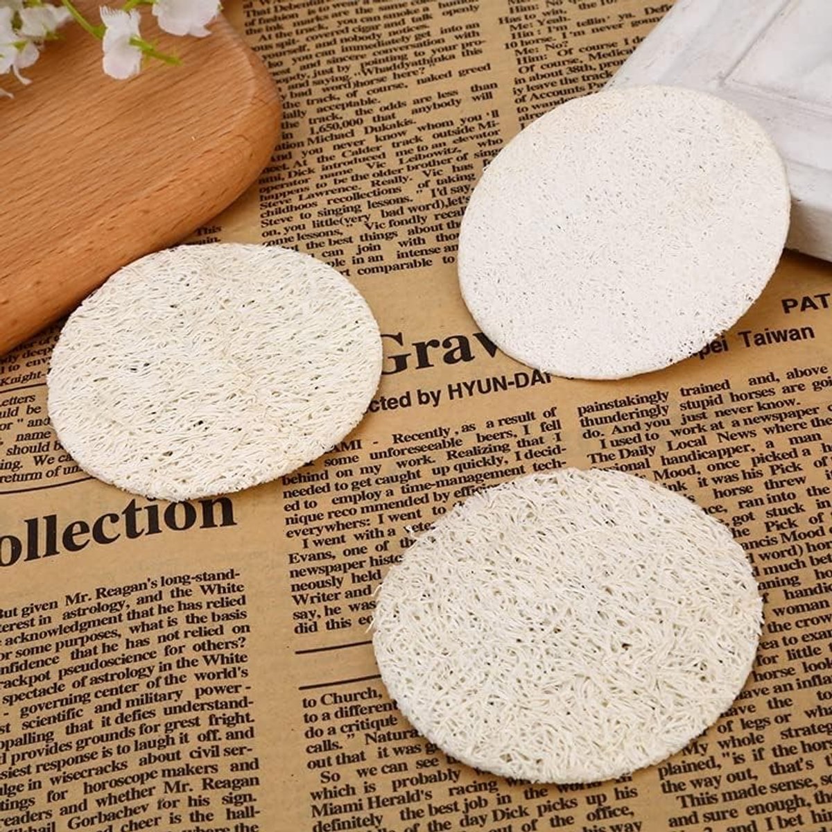 Natuurlijke Loofah Sponsen - 50 Stuks Exfoliatie Pads voor Gezicht en Lichaam, Scrubber voor Diepe Reiniging en Verzorging