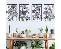 Omgoods - Minimalistische Muurdecoratie met Metalen Bloemen