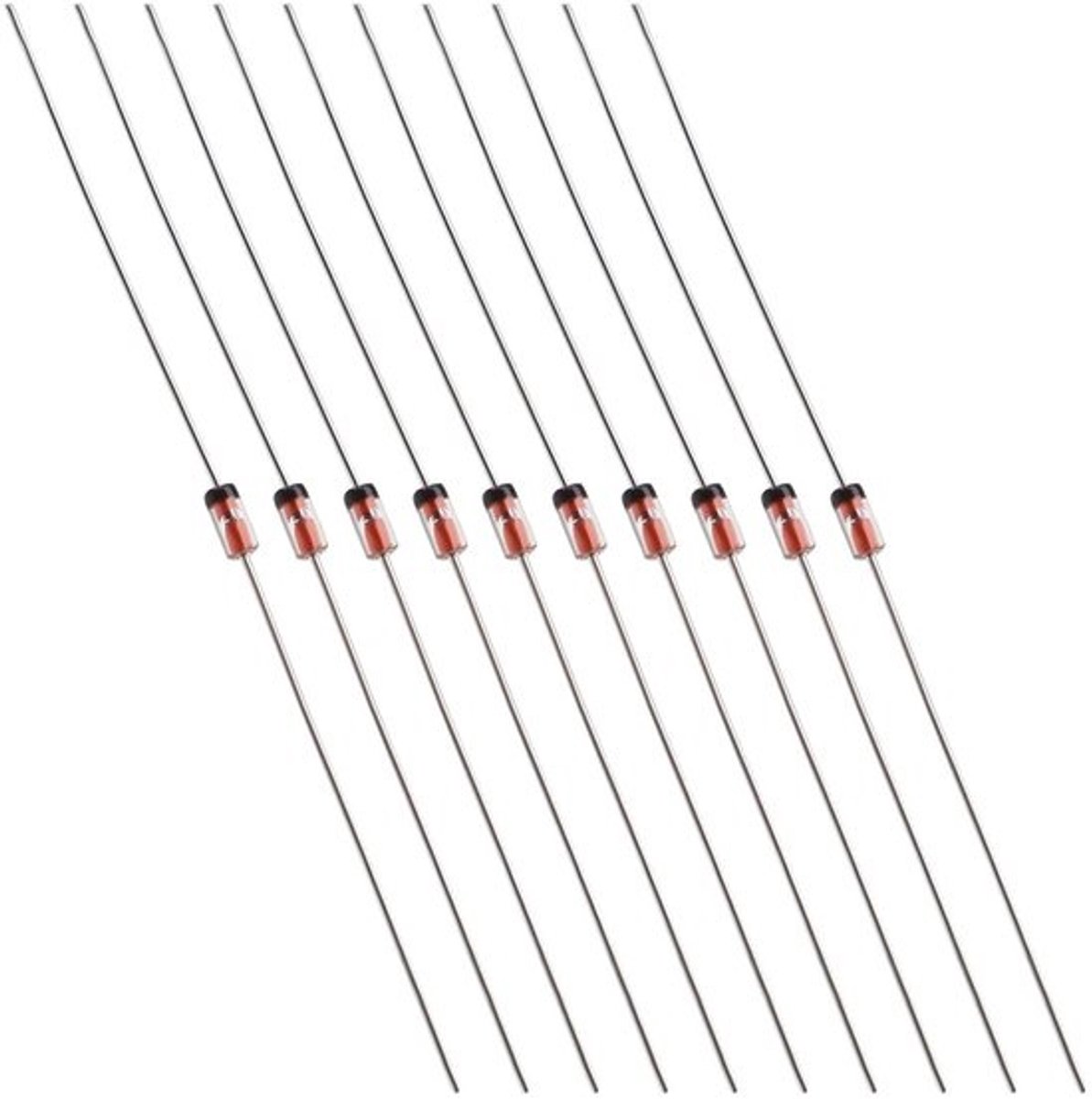 Golden crown - Germanium Diode - 1N34A Diodes - 50mA 65V - Elektronische Componenten - Am Fm Tv-Toepassingen - 50x Germanium Diodes - Geschikt voor El