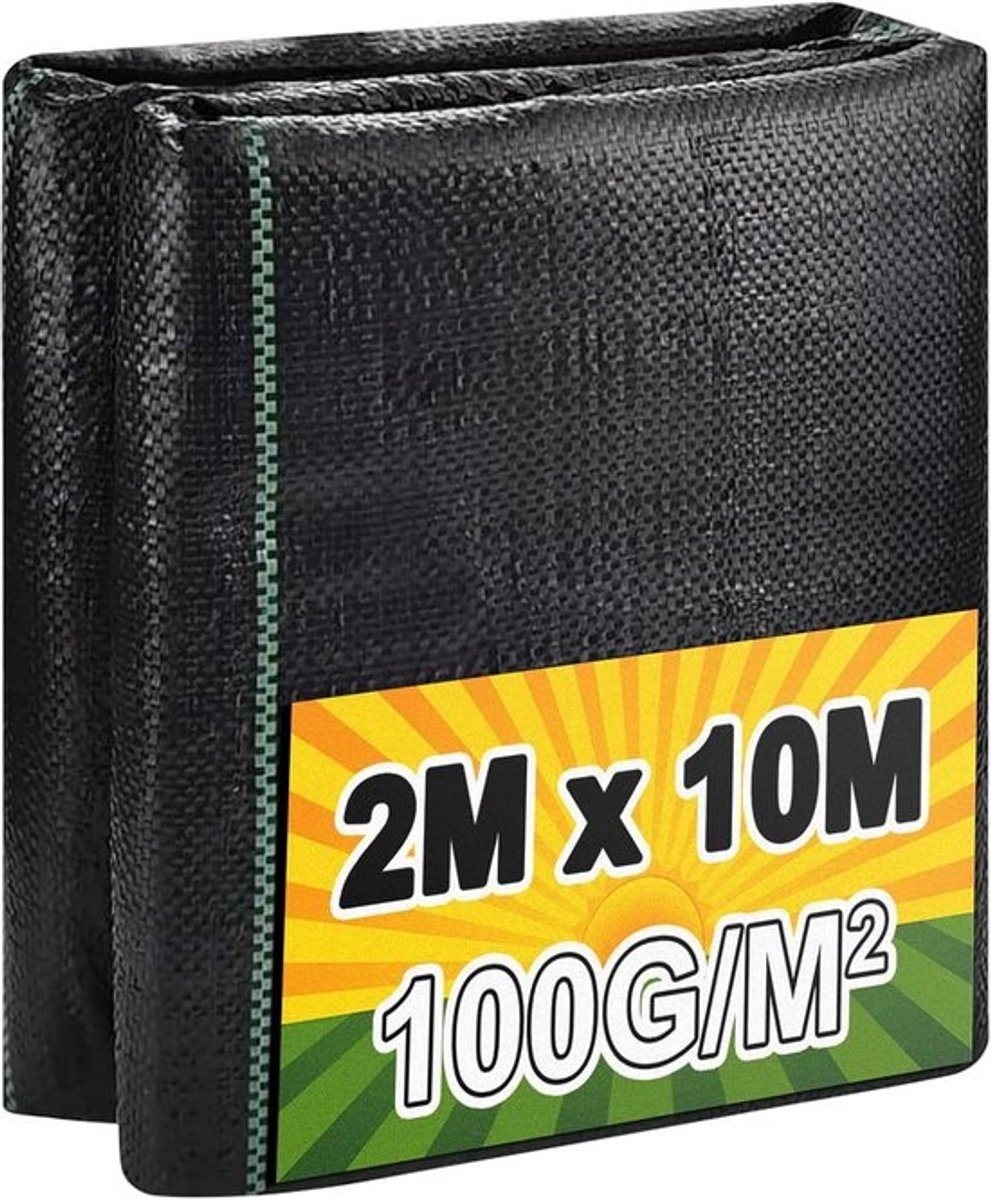 Onkruidmembraan - Gronddoek Bodembedekking - Tuinonderhoud Verfraaien - Hoge Doorlaatbaarheid - 2m x 10m - Zwart