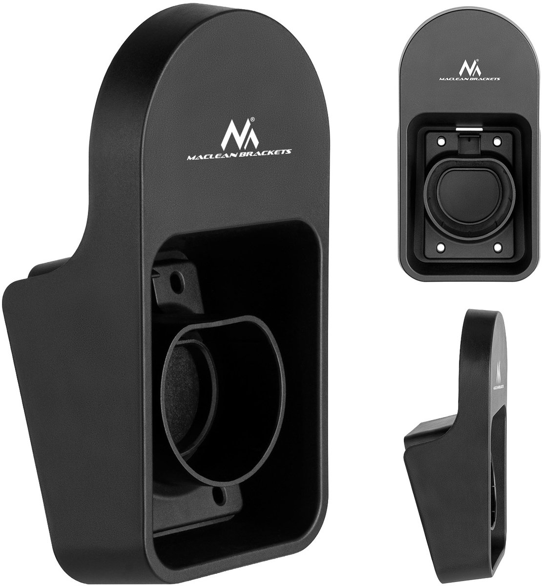 Maclean - Wandhouder voor kabel en stekker EV-oplader - universeel, type 2, max. belasting 10 kg, MC-901