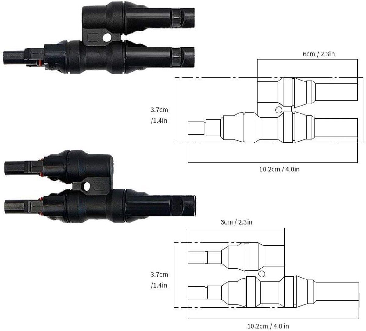 MC4 Y Plug - MMF + FFM Solar Plug - Gereedschapsloze verbinding - Duurzaam en waterdicht - ShopVlot