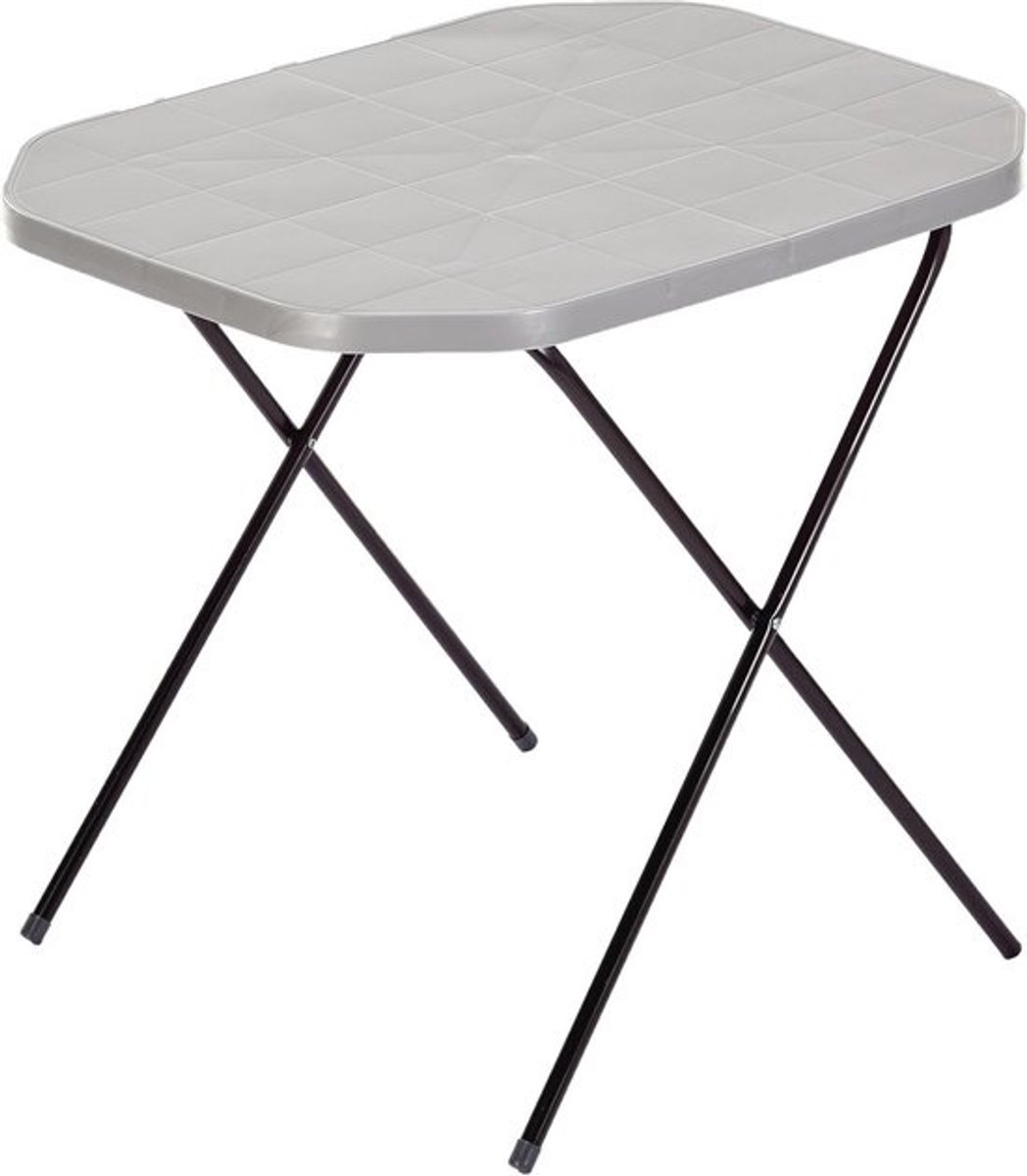 Inklapbare Rechthoekige Tuintafel - 70 x 53 cm - Grijs - Lichtgewicht Outdoor Bijzettafel