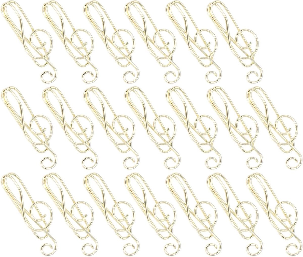 20 Stuks Papieren Clips met Muziek Sleutels Motief - Gouden Paperclips voor Kantoor en Stationery Cadeaus