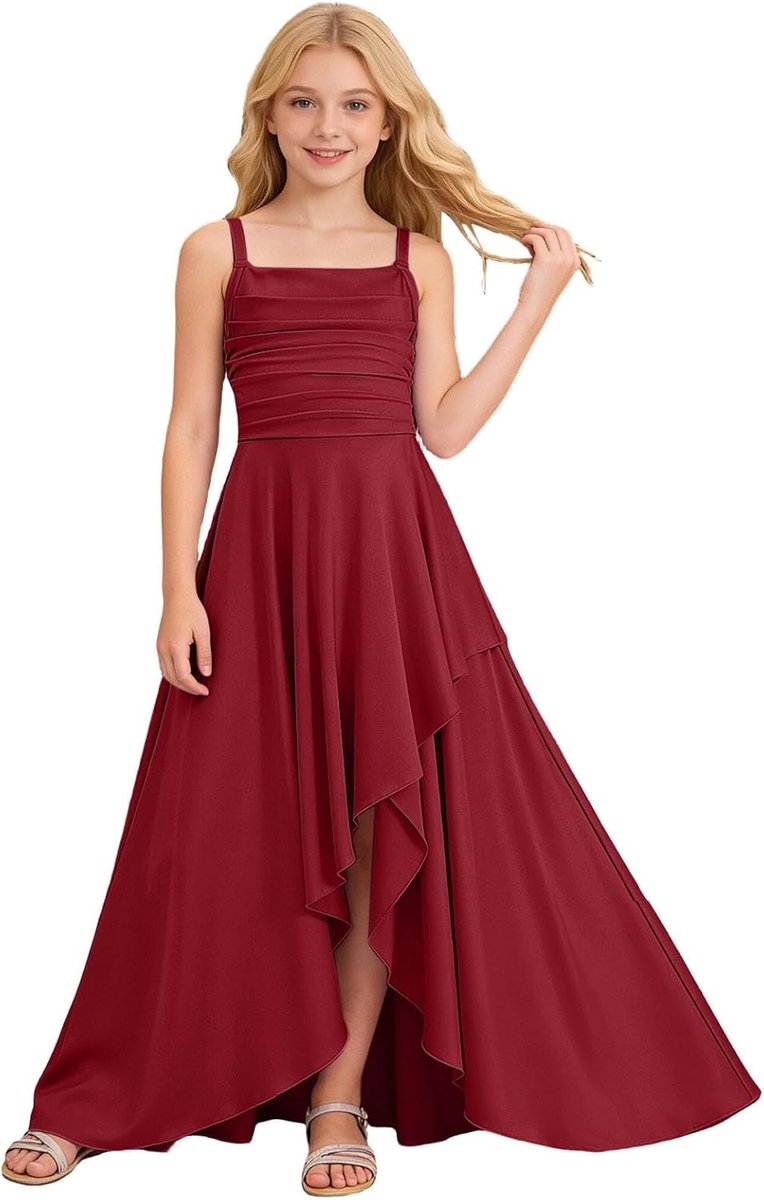 Prinsessenjurk voor meisjes, ceremonie, avond, elegant, chiffon, ronde hals, party, banket, kinderen, gelegenheid A132