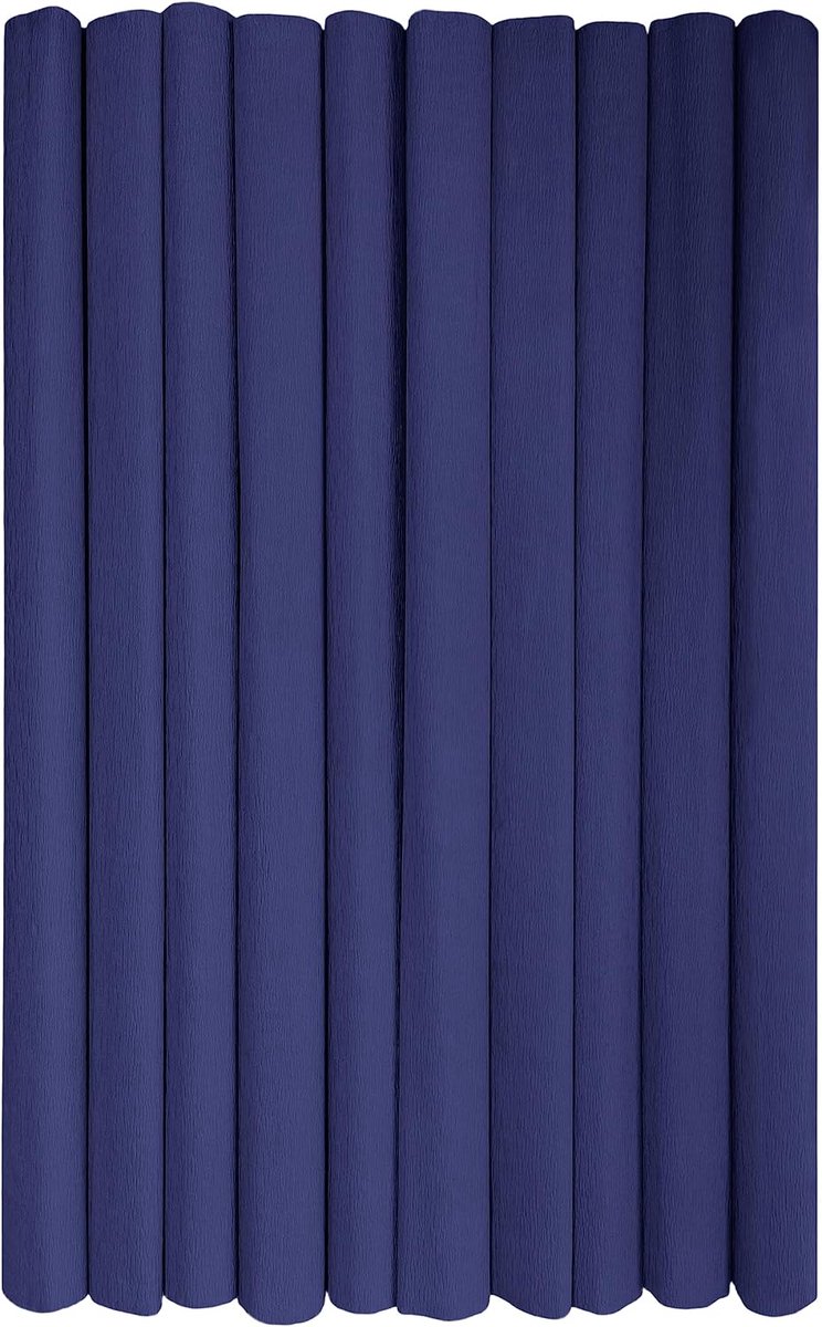 Crêpepapier Rollen voor Kinderen DIY en Decoraties - Pakket van 10 rollen (50 cm x 200 cm, 28 g/m2) - 16 marineblauw