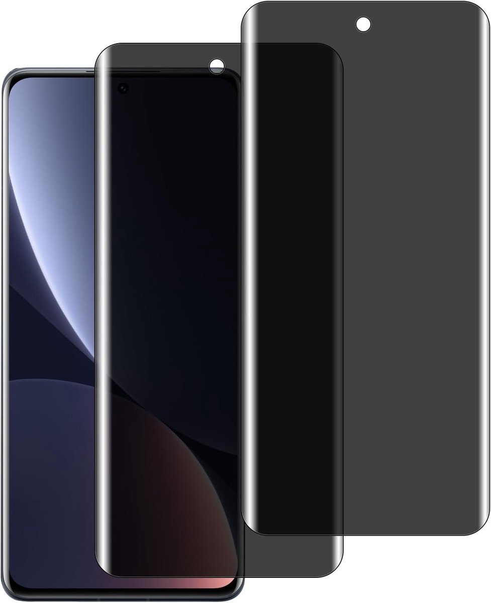 Chejuza Privacy Displaybeschermfolie voor Xiaomi 12 Pro [2 stuks], hardheid 9H, volledige afdekking, anti-spy van gehard glas, HD-displaybescherming