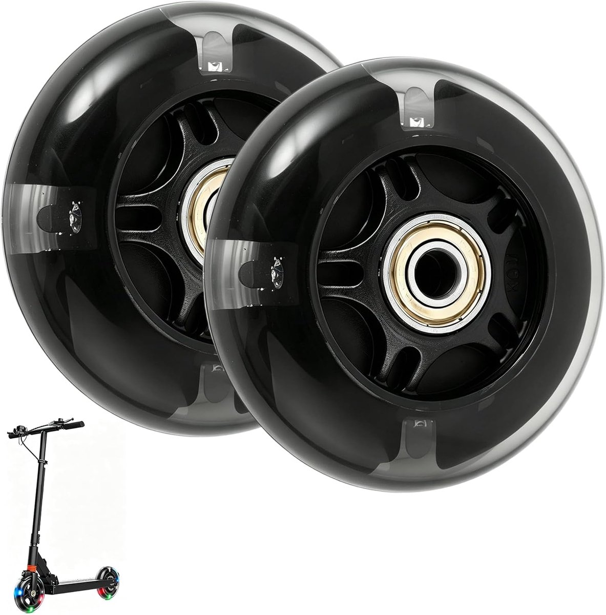 2 stuks 80 mm stepwielen, reservewielen voor steps, soepele lagers