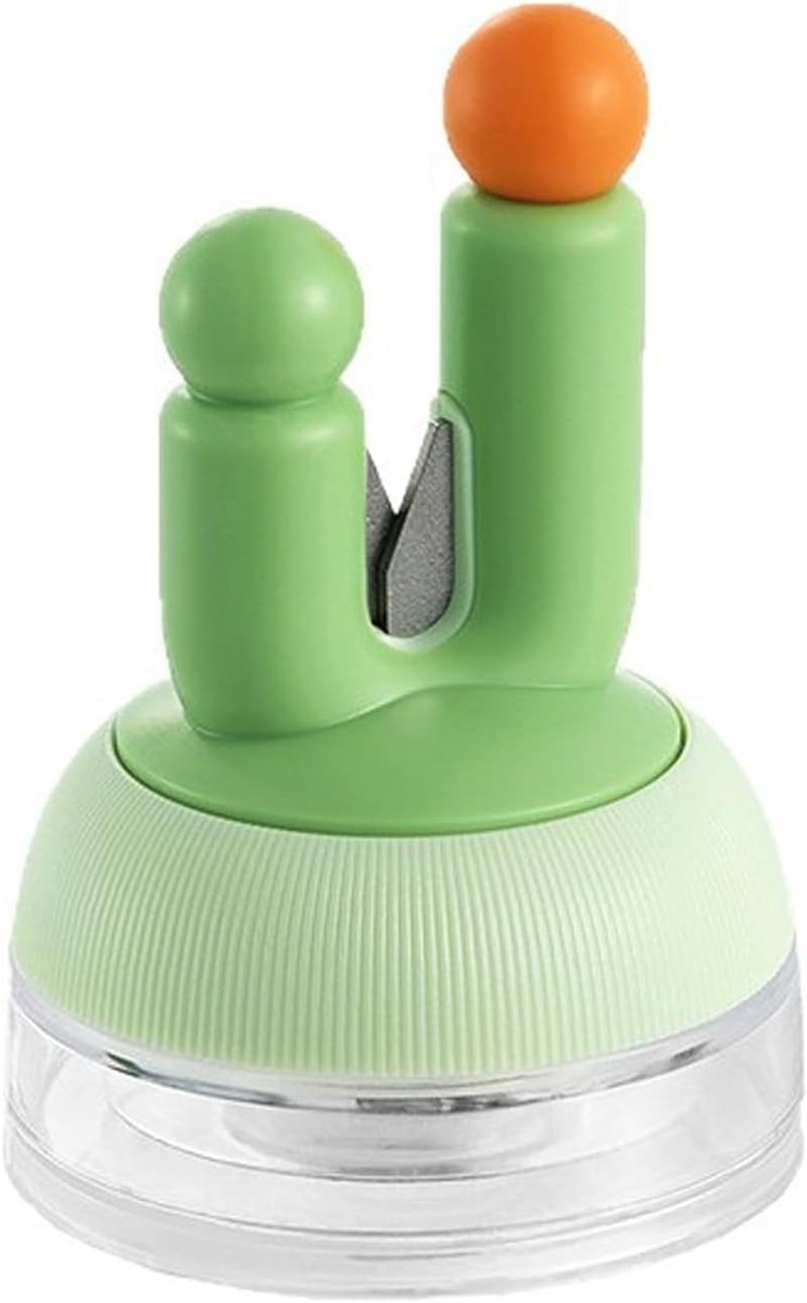Cactus Vorm Mes Slijper met Zuignap en Handzaam Formaat, Perfect voor Messen en Scharen - Ruimtebesparend Keukenaccessoire en Cadeau in Groen