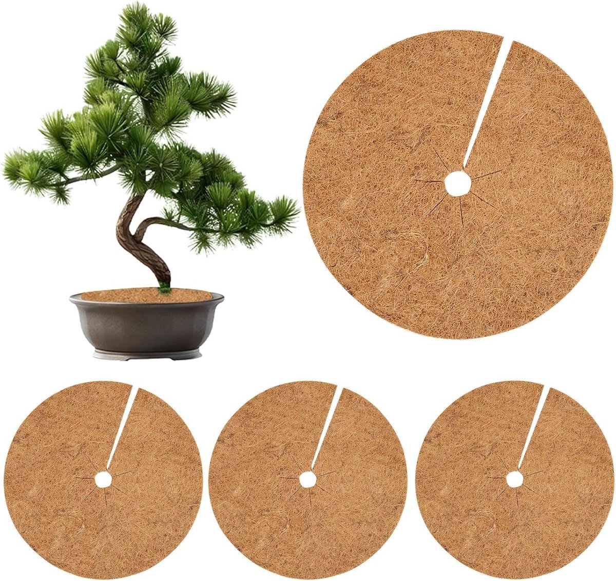 Coconutmatten voor Tuin en Balkon - Set van 4 Stuks van 30 cm - Natuurlijke Bodembedekking en Bescherming