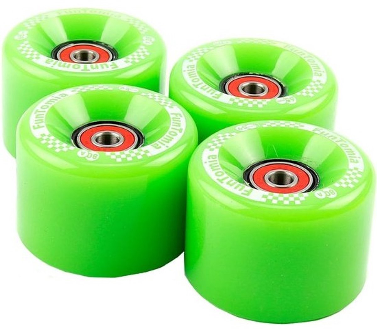 Set van 4 Grote Longboard Skateboard Wielen 65mm 80A met ABEC-9 Kogellagers en Spacers