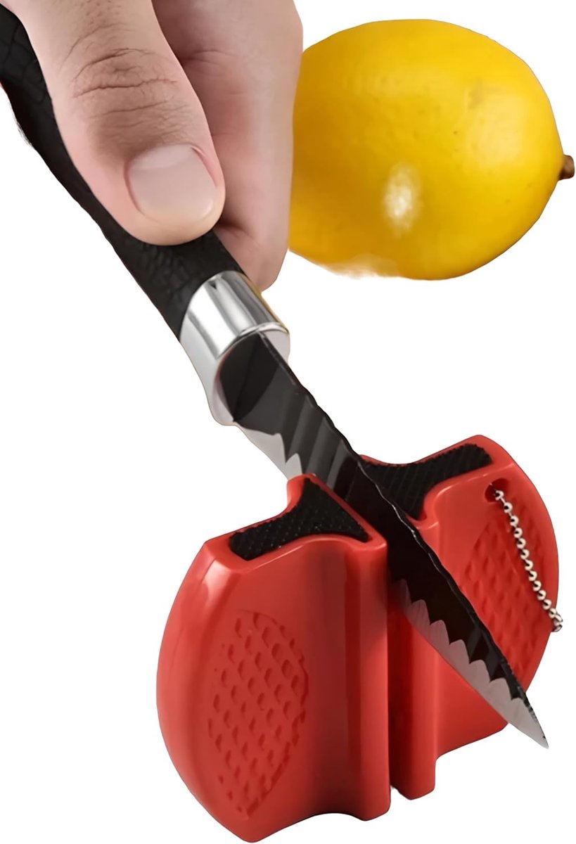 Keramische messenslijper 7,5 cm - zwart - perfect resultaat zonder voorkennis - ideaal voor thuisgebruik - ShopVlot