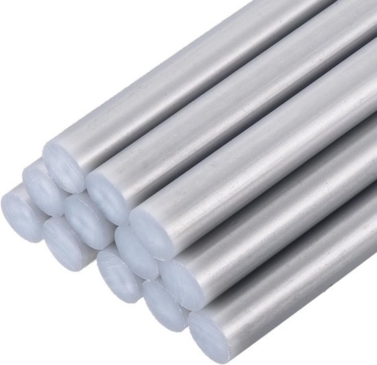 12 Stuks Lijmpistool Sticks 11 x 200 mm - Metallic Zilver - Hitte Lijmstiften voor Hobby en Reparatie