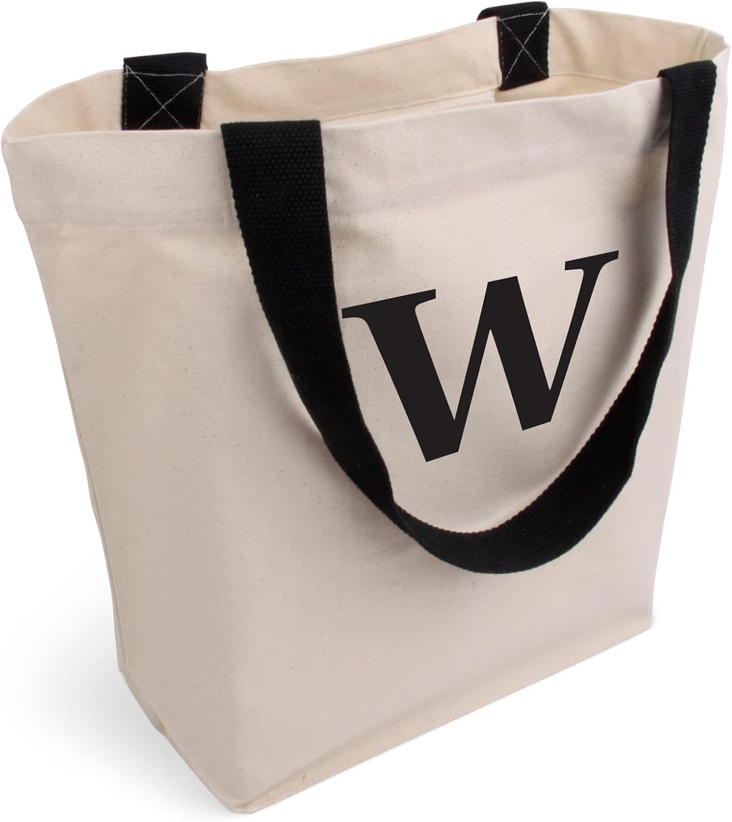 Stijlvolle ruime draagtas met binnenzak en ritssluiting, katoenen tas, stoffen tas, shopper, handtas met grote bodem, Öko-Tex 100 standaard gecertificeerd